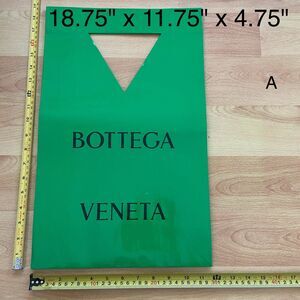 Bottega Veneta Paper Shopping Bag - green paper bag (18.75" x 11.75" x 4.75”) A
